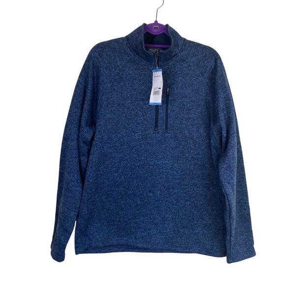 Eddie Bauer Other - Eddie Bauer Mens Sz L NWT Radiator Sweater Fleece 1/4 Shady Blue Heathered Blue